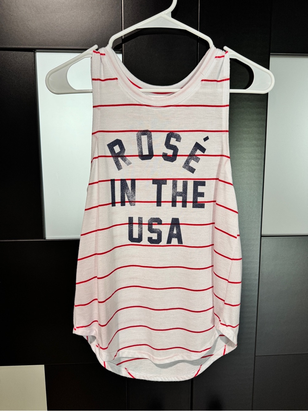 Grayson Threads White Tank with Red Stripe Detail